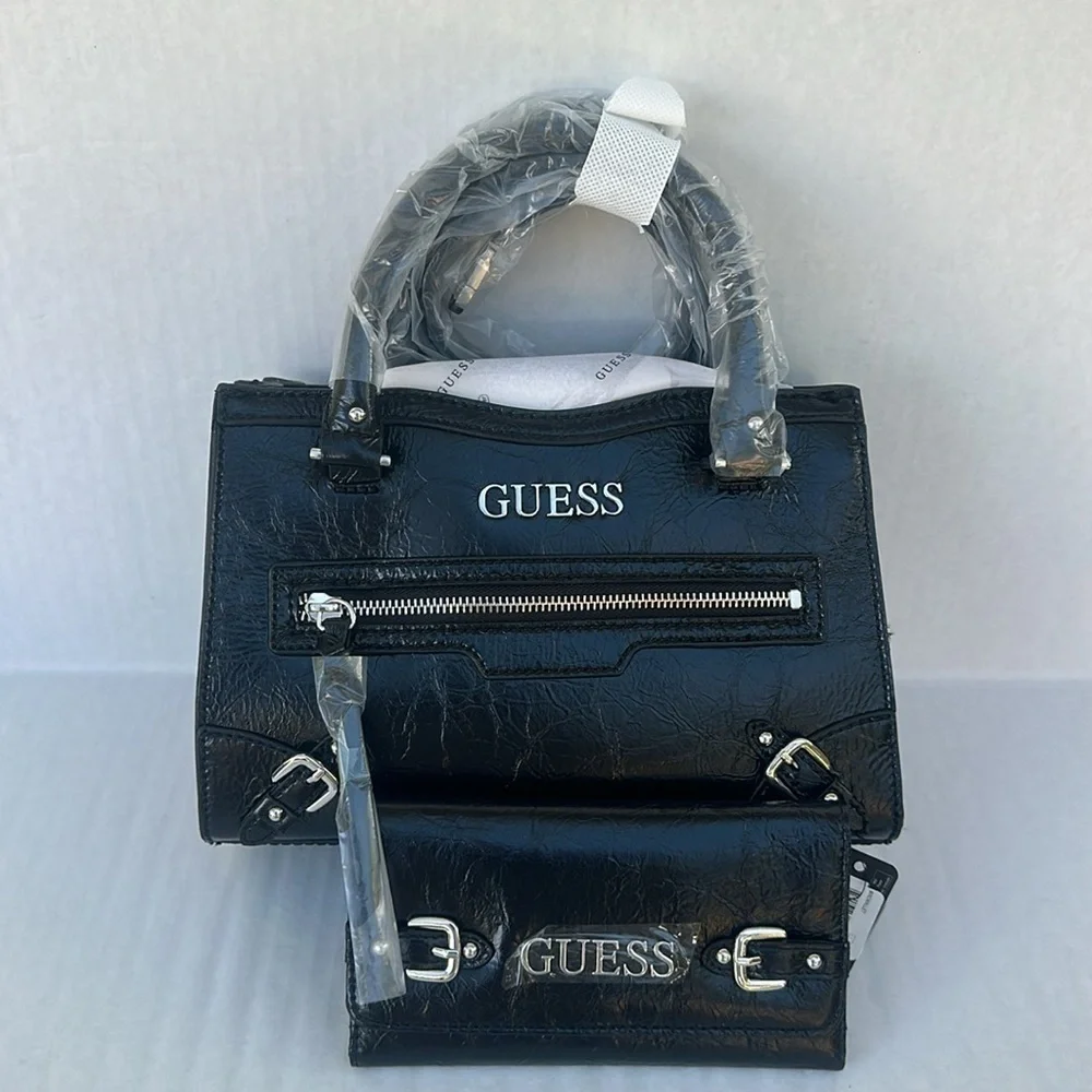 New GUESS Dementri Satchel With Wallet